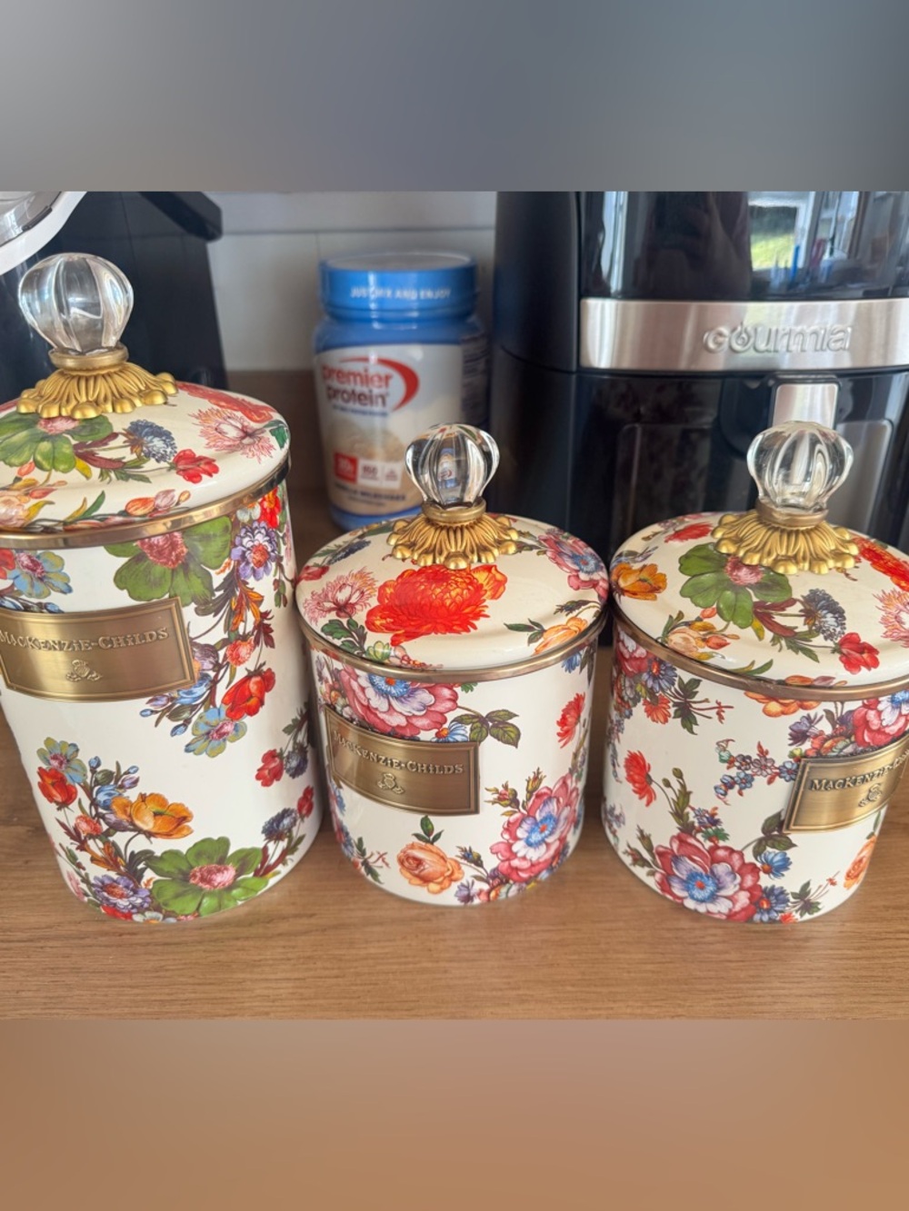 Set of 3 McKenzie Childs Canister - Picture 2 of 5